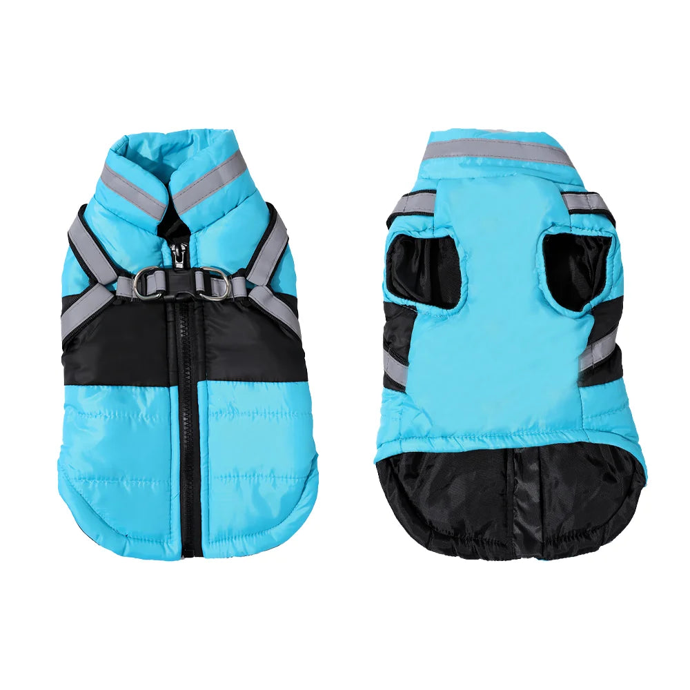 Waterproof Hunting Dog Vest Winter Warm Coat With Reflective Strap Built‑in D‑Ring Harness Outdoor Jacket for Small Medium Dogs