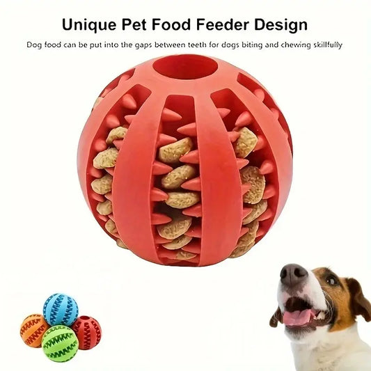 Rubber Treat Feeder Chew Ball for Dogs – Nontoxic Bite-Resistant Toy