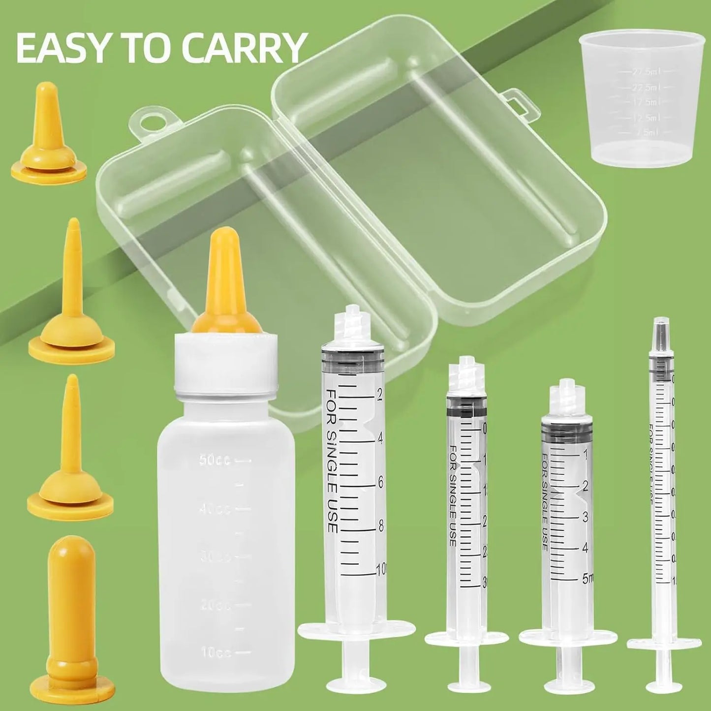 Pet Nursing Bottle & Nipple Feeding Set for Cats & Rabbits