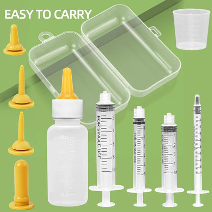 Pet Nursing Bottle & Nipple Feeding Set for Cats & Rabbits