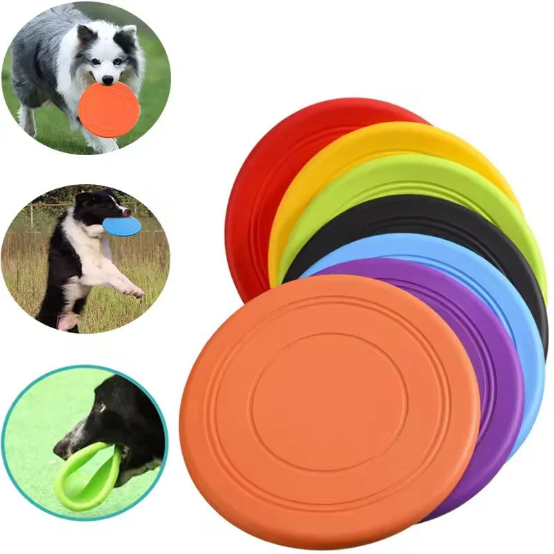 Durable Dog Frisbee Toy | Soft Rubber Flying Disc for Fetch & Training