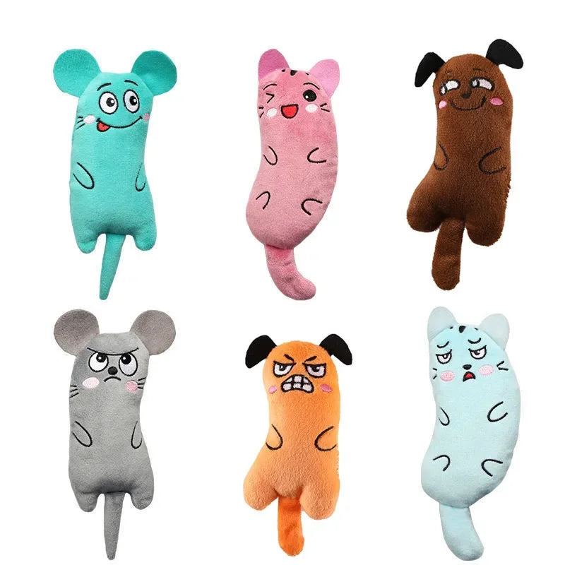 Cute Cat Toys Play Funny Interactive Plush Cat Toy Mini Teeth Grinding Catnip Toys Kitten Chewing Squeaky Toy Pets Accessories