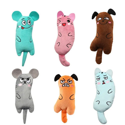 Cute Cat Toys Play Funny Interactive Plush Cat Toy Mini Teeth Grinding Catnip Toys Kitten Chewing Squeaky Toy Pets Accessories