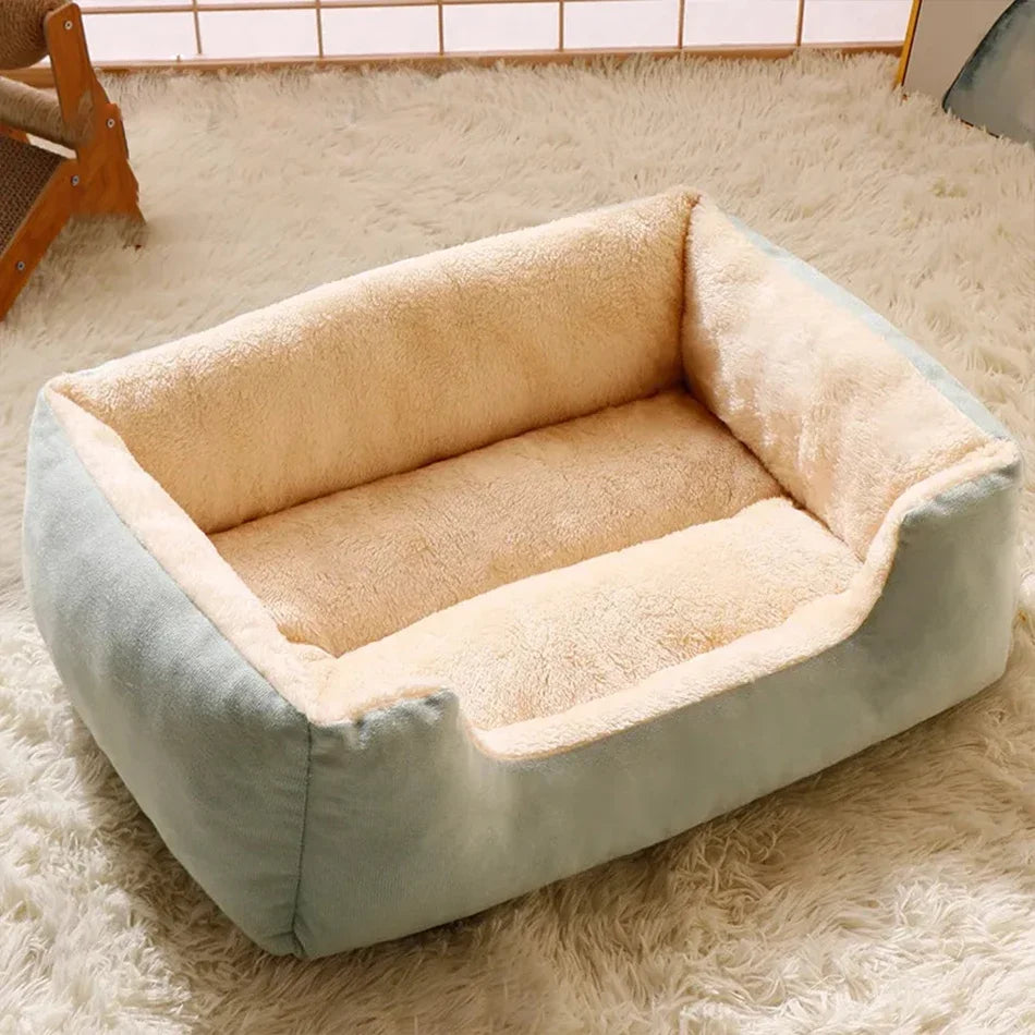 Cozy Plush Pet Bed | Soft Cushion Basket for Cats & Dogs