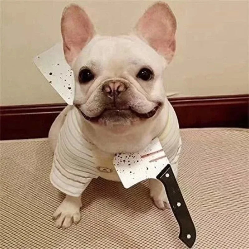 New Dog/Cat/Pet Halloween Funny Scary Toys Halloween Perform Props Plastic Ax Saw Nail Knife Headwear Party Favors