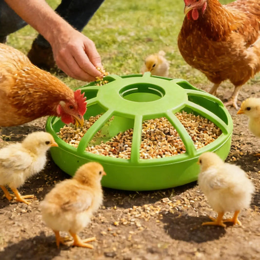 Chicken Feeder Spill Proof Non Slip UV Resistant Chicken Coop Feeder Food Storage for Parakeet Pigeon Quail Duck Home Cage
