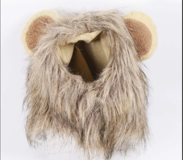 New Cute Funny Pets Clothes Cap Cute Cat Wig Lion Mane Costume Cosplay Kitten Dog Hat with Ears Fancy Party Supplies  halloween