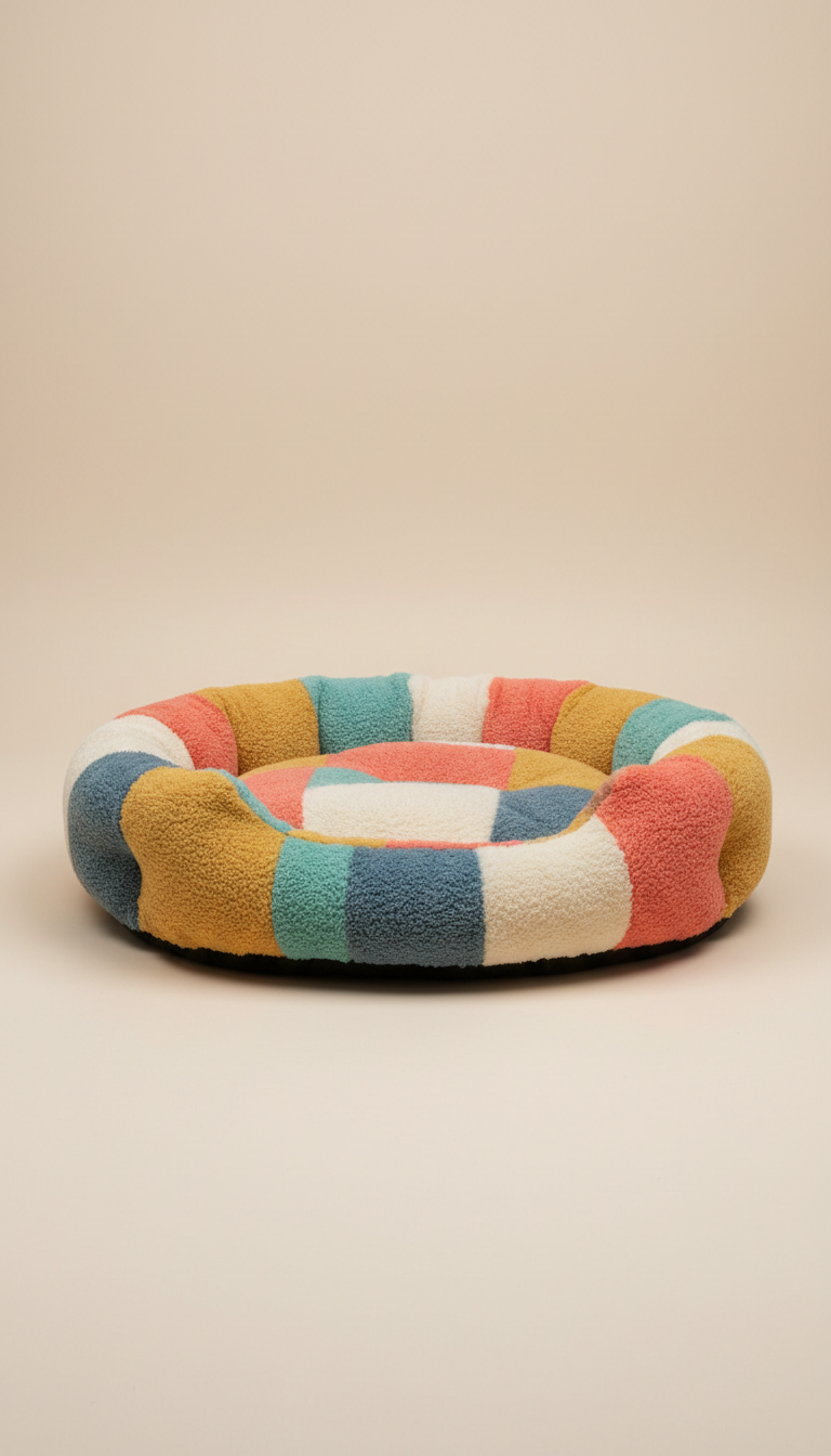 Plush Pet Bed with Quilted Top